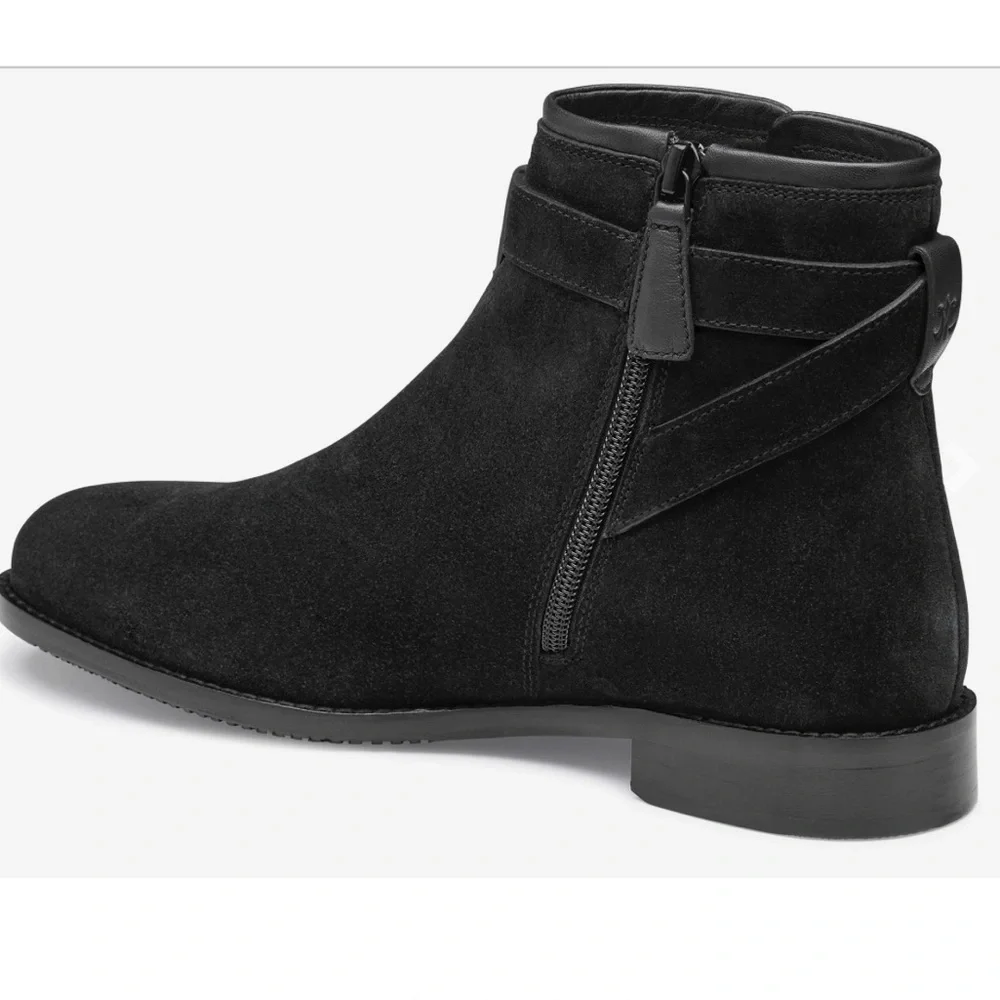 ▶️ Johnston & Murphy ◀️ Darby Snap Bootie All Leather Black Suede Women’s 8